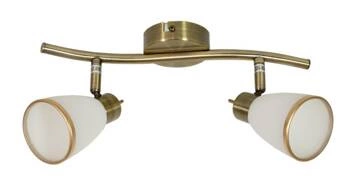 Stropní lampa Regent bílá a zlatá nastavitelná 2bodová do obývacího pokoje a jídelny