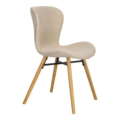 Čalouněná jídelní židle Batilda Actona béžová moderní s dřevěnými nohami
