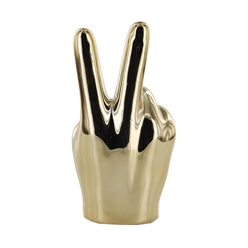 Dekorativní soška ruka Victoria Intesi zlatá keramická do obýváku na komodu dárek