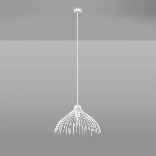 Závěsné svítidlo UMB bílé moderní do obýváku a kuchyně kovové nad stůl 40 cm