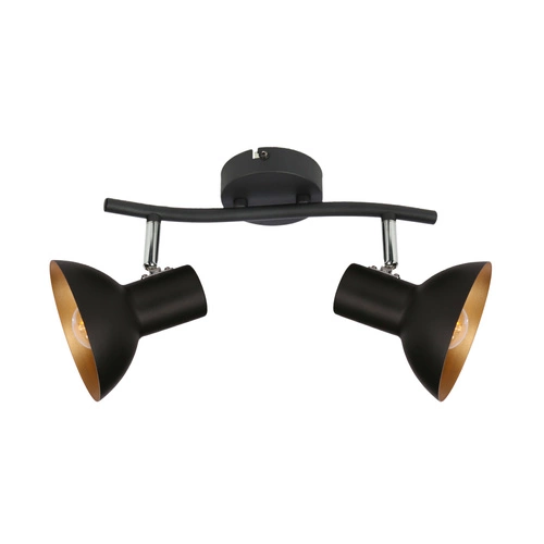 Stropní svítidlo Diso černé zlaté nastavitelné 2bodové do obýváku a ložnice 38 cm