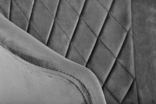 Čalouněná židle Auger šedý samet s područkami do jídelny glamour Intesi