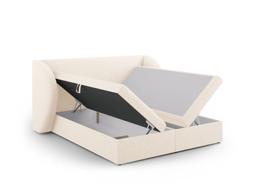 Čalouněná postel Miley 140x200 béžová s úložným prostorem moderní do ložnice