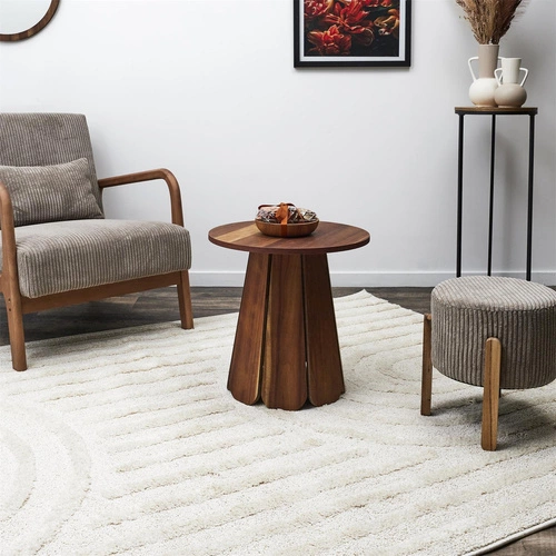 Kulatý konferenční stolek Will 45 cm skandinávský ořech do obýváku Intesi