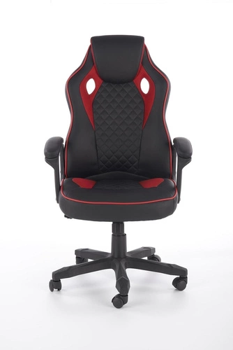 Ergonomické herní křeslo Fabi Intesi černo-červené kožené otočné k psacímu stolu