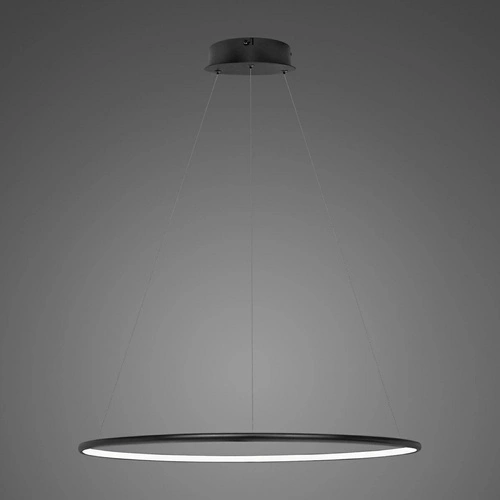 Závěsné LED svítidlo Ledové Kruhy 60 cm černé moderní nastavitelné do obývacího pokoje