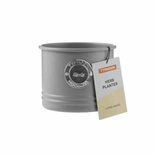 Kovový květináč na bylinky šedý Typhoon moderní obal do kuchyně 11 cm