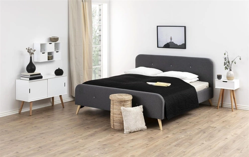 Bílý noční stolek se zásuvkou 40 cm skandinávský Mitra Actona dubové dřevo