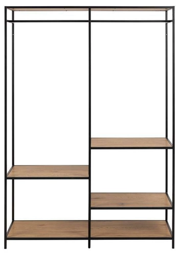Moderní stojanový věšák na oblečení s policemi Seaford dub černý do předsíně Actona