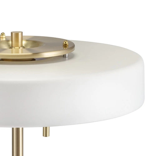 Stolní lampa ARTDECO bílá a zlatá glamour do obýváku a ložnice se skleněným stínidlem 47 cm