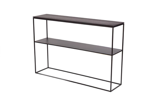 Přístavný konzolový stolek STAM 280 černý dub moderní s policí do obývacího pokoje a předsíně NORDIFRA