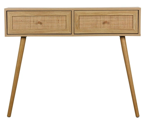 Ballo boho ratanová konzole se zásuvkami do předsíně a obýváku, úzký příruční stolek ke zdi