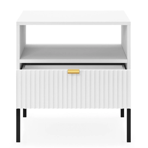 Ložnicová sestava nábytku bílá/černá Delicious drážkovaná čela