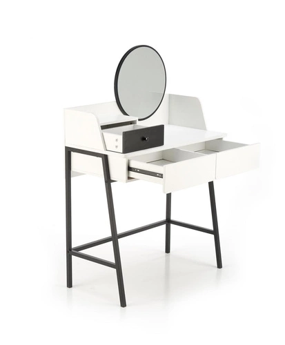 Moderní toaletní stolek s zrcadlem a zásuvkami Sonia bílý do ložnice Intesi 80 cm