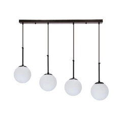 Závěsná lampa Pompei černá 4x40W E27 bílé stínítko