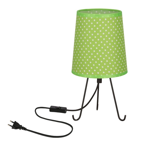 Noční lampička do ložnice Smally moderní zelená s puntíkovým stínidlem CANDELLUX 30 cm