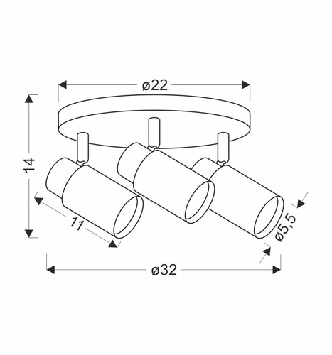 Stropní svítidlo Claro bílý moderní dřevěný 3x15W nastavitelný do obýváku a kuchyně