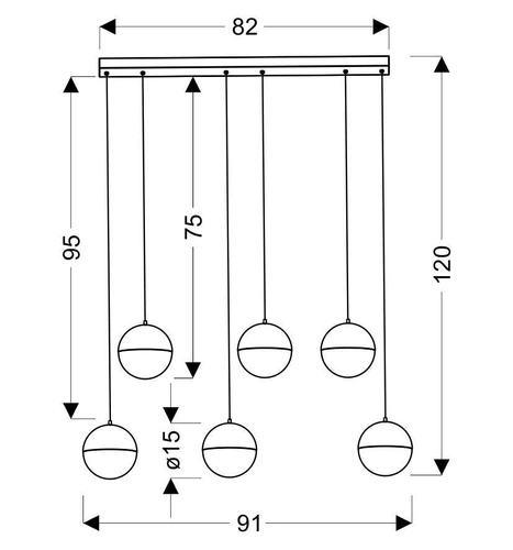 Závěsné LED svítidlo Furni šedé moderní 6bodové do obýváku a jídelny 91 cm