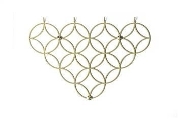 Nástěnný věšák Holo S Gold moderní zlatý kovový do předsíně POLYHEDRA