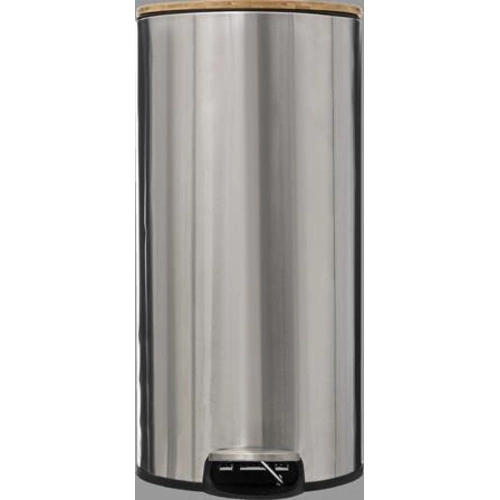 Kuchyňský odpadkový koš Bam 30 l s pedálem bambusový stříbrný moderní 5five