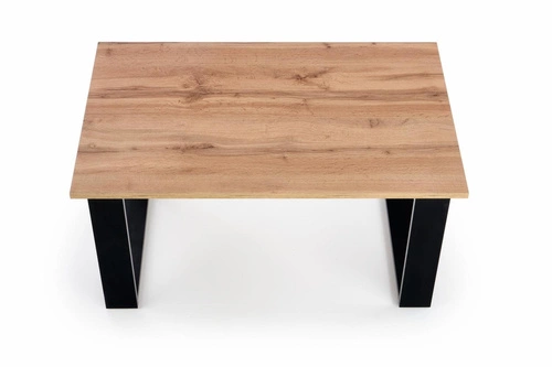 Konferenční stolek Fadan obdélníkový do obýváku moderní loft dub wotan černý 100x64 cm