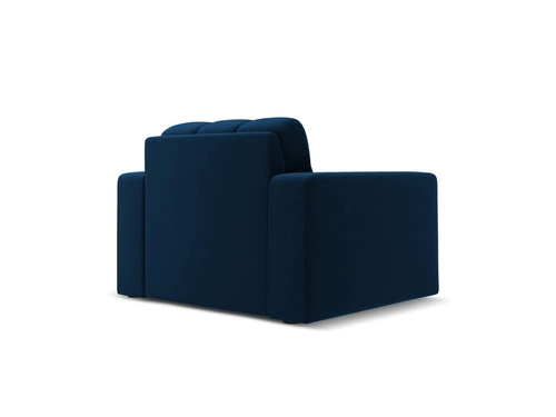 Relaxační křeslo Justin Royal Blue Velvet do obýváku samet glamour s područkami modré