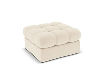 Béžová čtvercová taburetka Justin prošívaná čalouněná do obýváku a ložnice moderní 60x60 cm