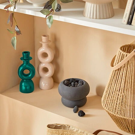 Sada 2 svícnů Mala béžová/zelená