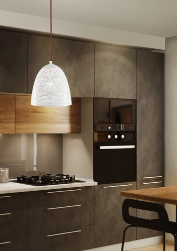 Závěsné svítidlo Bene bílá kovová s výškovým nastavením do obýváku a kuchyně