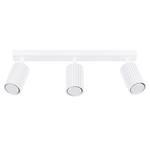 Stropní svítidlo bílé KARBON 3L SOLLUX LIGHTING do obýváku minimalistické hliníkové nastavitelné