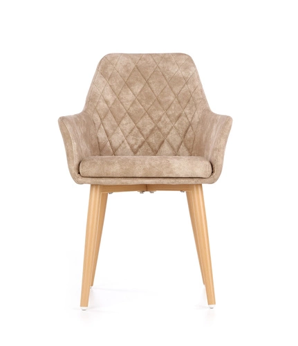 Jídelní židle Massal béžová čalouněná ekokůže s područkami moderní