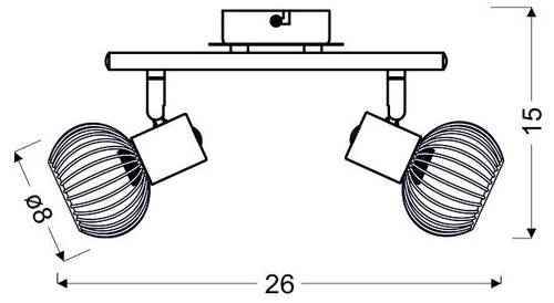 Moderní stropní lampa Oslo černý chrom nastavitelná do obýváku nebo ložnice 2bodová
