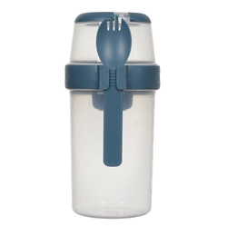 Lunchbox Intesi modrý s 3 přihrádkami do školy nebo do práce, moderní svačinový box 1,04 l