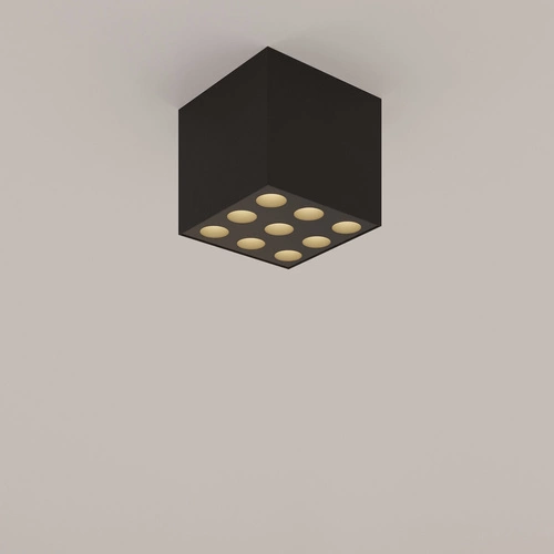 Stropní LED svítidlo OZZY černé minimalistické čtvercové do obýváku a kuchyně 9x16W