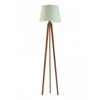 Stojací lampa Curacao Lysne moderní dřevěná s mátovým stínidlem do obýváku 158 cm