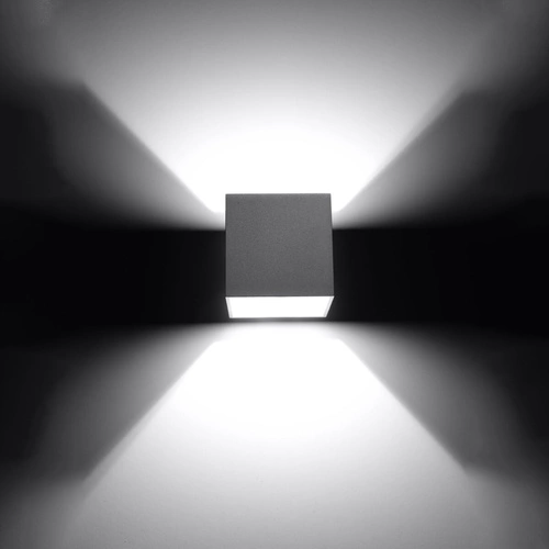 Nástěnné svítidlo Quad šedé moderní hliníkové do obýváku a ložnice Sollux Lighting