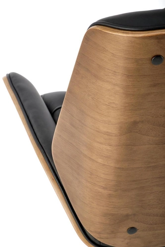 Ergonomická kancelářská židle Vinger Intesi ořech černá ekokůže otočná do kanceláře