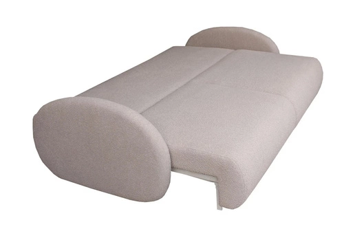 Rozkládací pohovka s úložným prostorem Andi hnědá skandinávská do obýváku na spaní