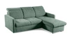 Moderní rohová sedačka Limi levá s rozkladem a úložným prostorem zelená do obýváku