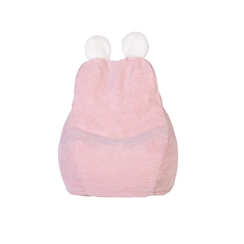 Dětský taburet Lievre růžový manšestrový s oušky do dětského pokoje moderní 55 cm