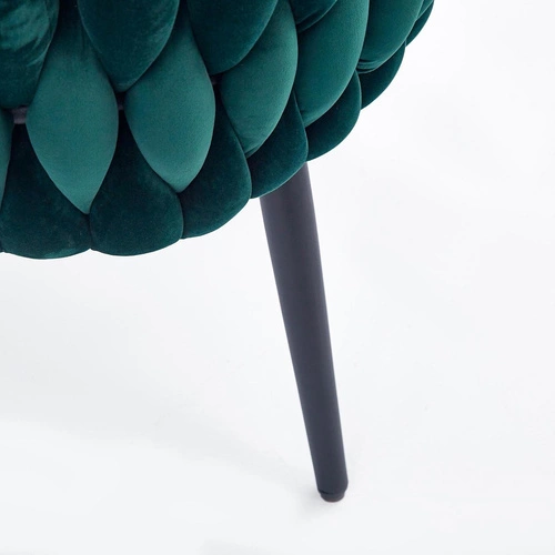 Křeslo Tresse samet tmavě zelené do obýváku moderní glamour s područkami