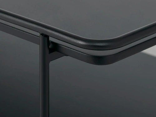 Konferenční stolek Yuba do obývacího pokoje moderní kovový černý 110x55 cm