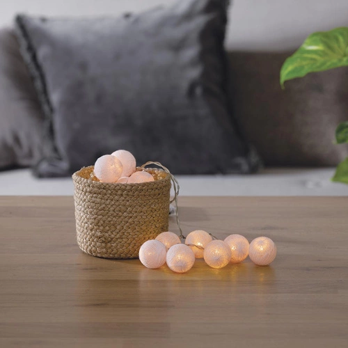 Cottonbals girlanda růžová 16 světel