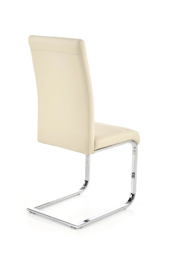 Čalouněná židle Yvone krémová ekokůže na chromovaných lyžinách do jídelny a obývacího pokoje Intesi