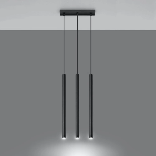 Závěsné svítidlo Pastelo 3 černé moderní nad stůl do kuchyně a jídelny Sollux