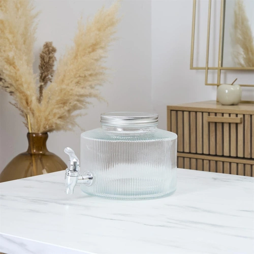 Skleněný nápojový dávkovač s kohoutkem Colar 2 l Intesi na limonádu a vodu