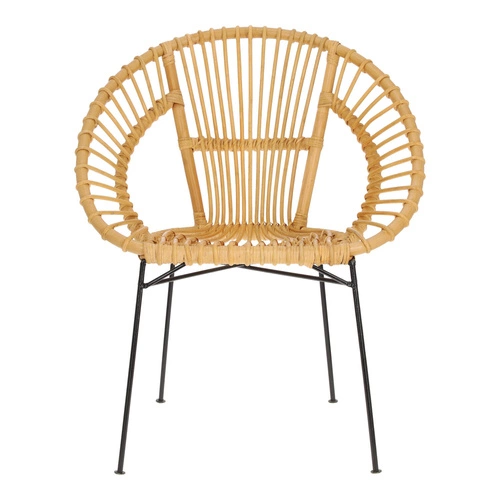 Ratanové relaxační křeslo Keko Atmosphera boho do obýváku na kovových nohách