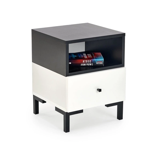 Moderní bílý noční stolek se zásuvkou Tisaia Intesi do ložnice 40x40 cm