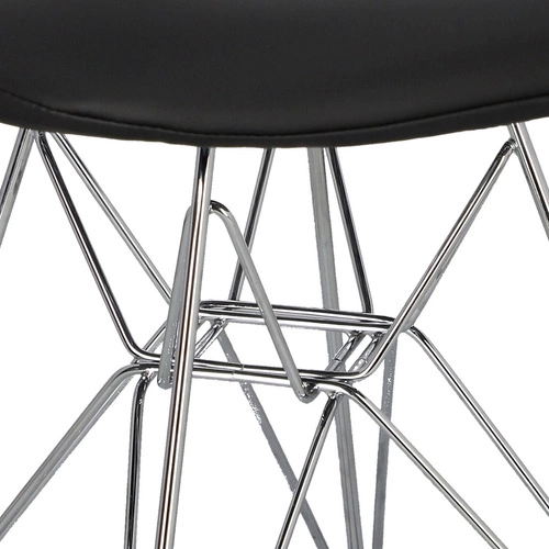 Moderní kovová jídelní židle Net Double černá s polštářem