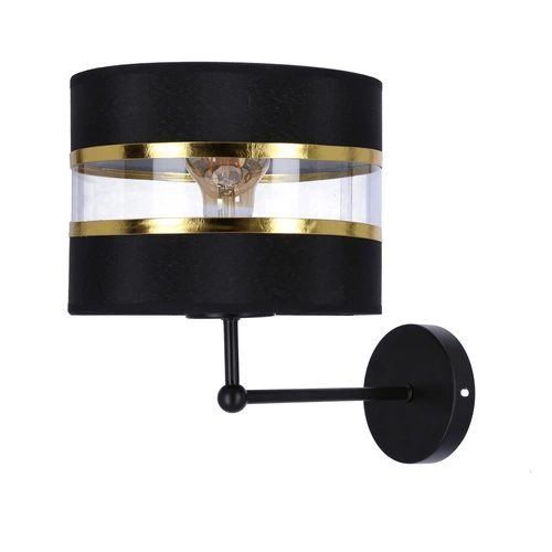 Nástěnná lampa Andy černá 1x40W E27 stínidlo černá+zlatá